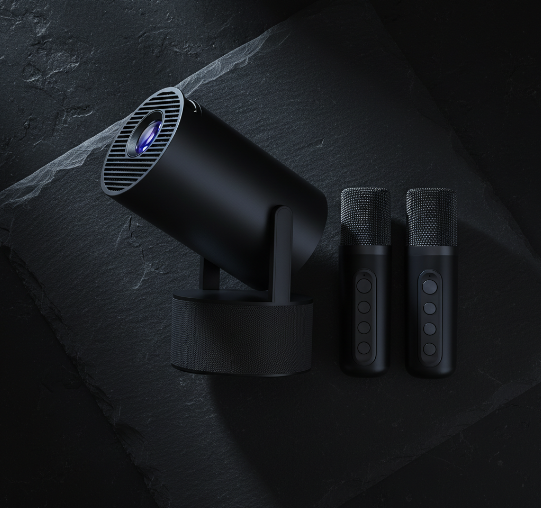 Proyector Portátil HY300 Pro Karaoke - WiFi 6, Android 11 y 2 Micrófonos Incluidos