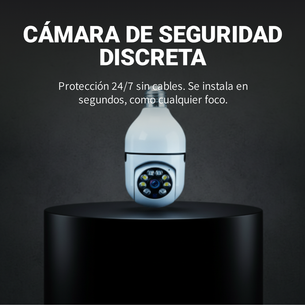 Cámara de Seguridad Bombillo 360° WiFi | Visión Nocturna y Alarma