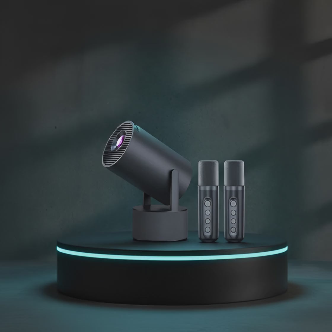 Proyector Portátil HY300 Pro Karaoke - WiFi 6, Android 11 y 2 Micrófonos Incluidos